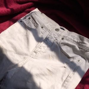 White ripped jeans